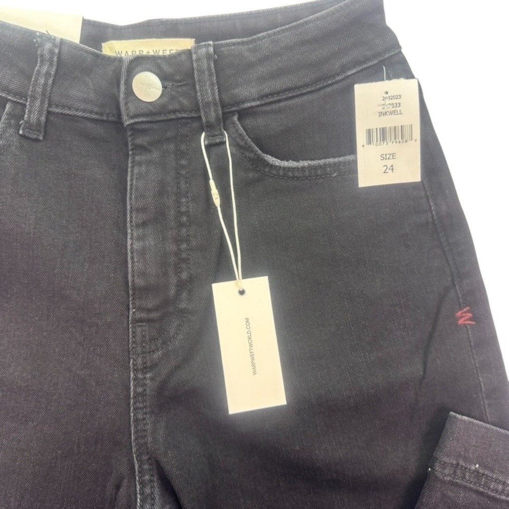 Warp + Weft NCE Nice Cote Wide Leg Black Jeans Size 24 NWT - Picture 5 of 16